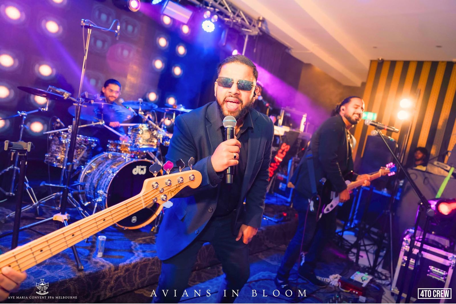Dynamics live band performing at Avians in Bloom 2025