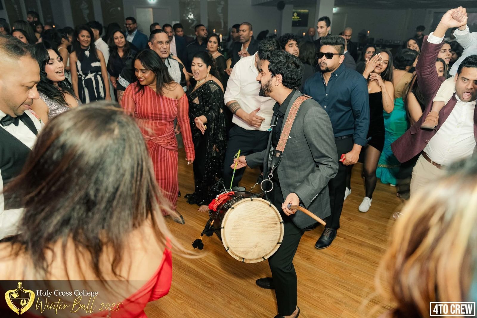 Dynamics live band performing at HCC Winter Ball 2025, Holy Cross College PPA