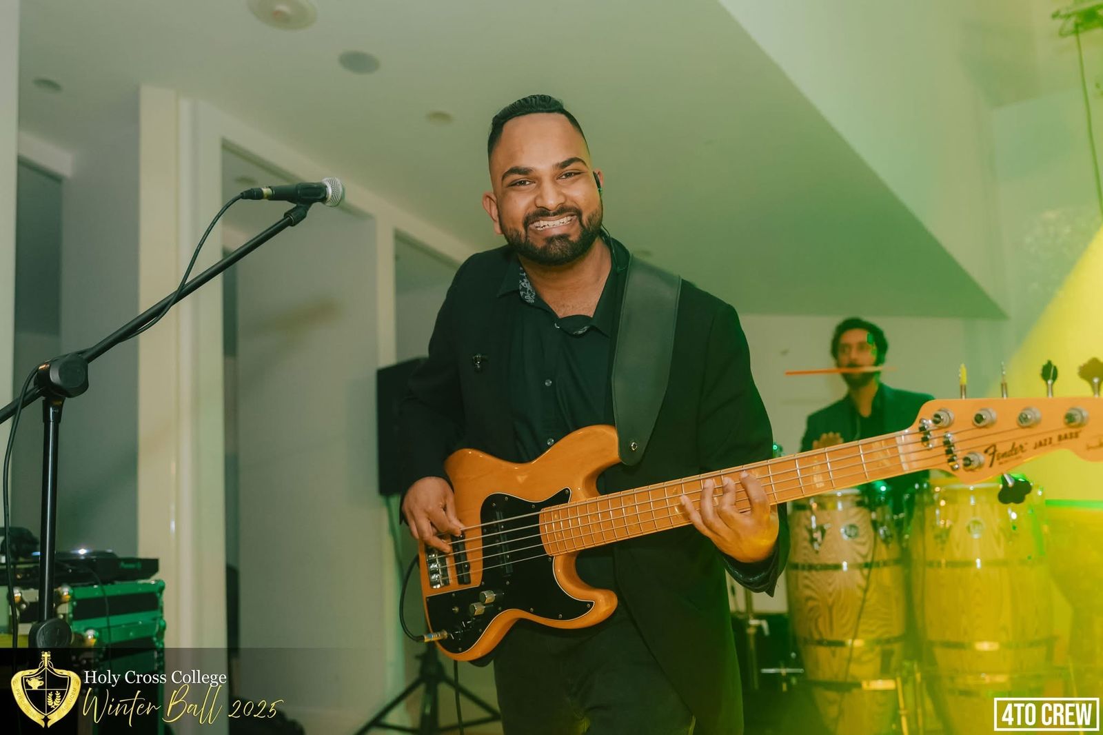 Dynamics live band performing at HCC Winter Ball 2025, Holy Cross College PPA