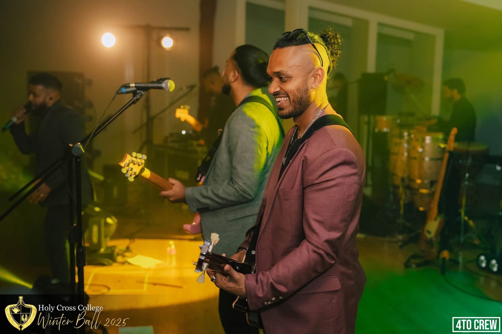 Dynamics live band performing at HCC Winter Ball 2025, Holy Cross College PPA