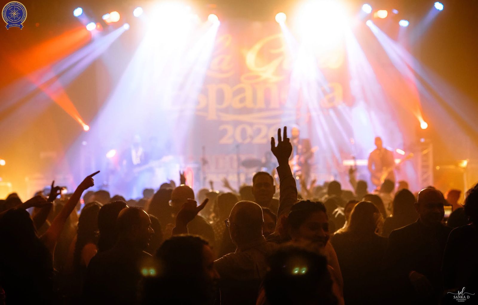 Dynamics live band performing at La Gala Espanola 2026, Musaeus College PPA Victoria