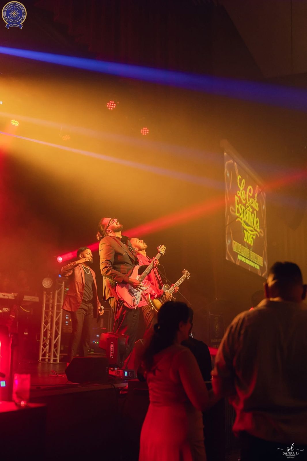 Dynamics live band performing at La Gala Espanola 2026, Musaeus College PPA Victoria