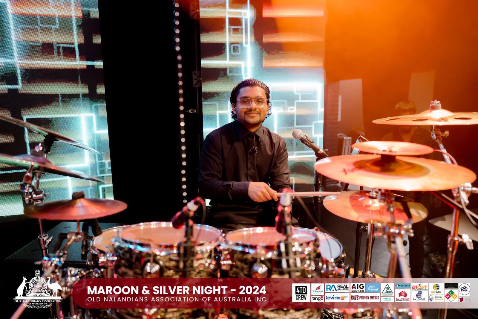 Dynamics live band performing at Maroon and Silver Night 2024, Nalanda College OBA Victoria
